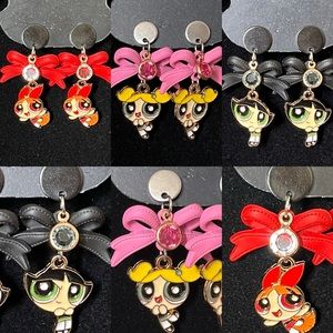 SGC619 handmade Power puff girls dangle earrings